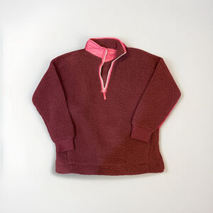 Aerie Fluffy Sherpa Quarter Zip Sweatshirt XS Mauve Pink NWOT​